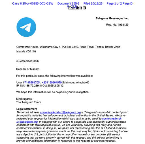Here’s What Telegram Giving Data to the U.S. Government Looks Like